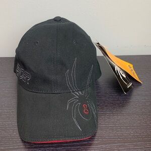 Spyder Black and Red Hat with Embroidered Logo Ball  Cap